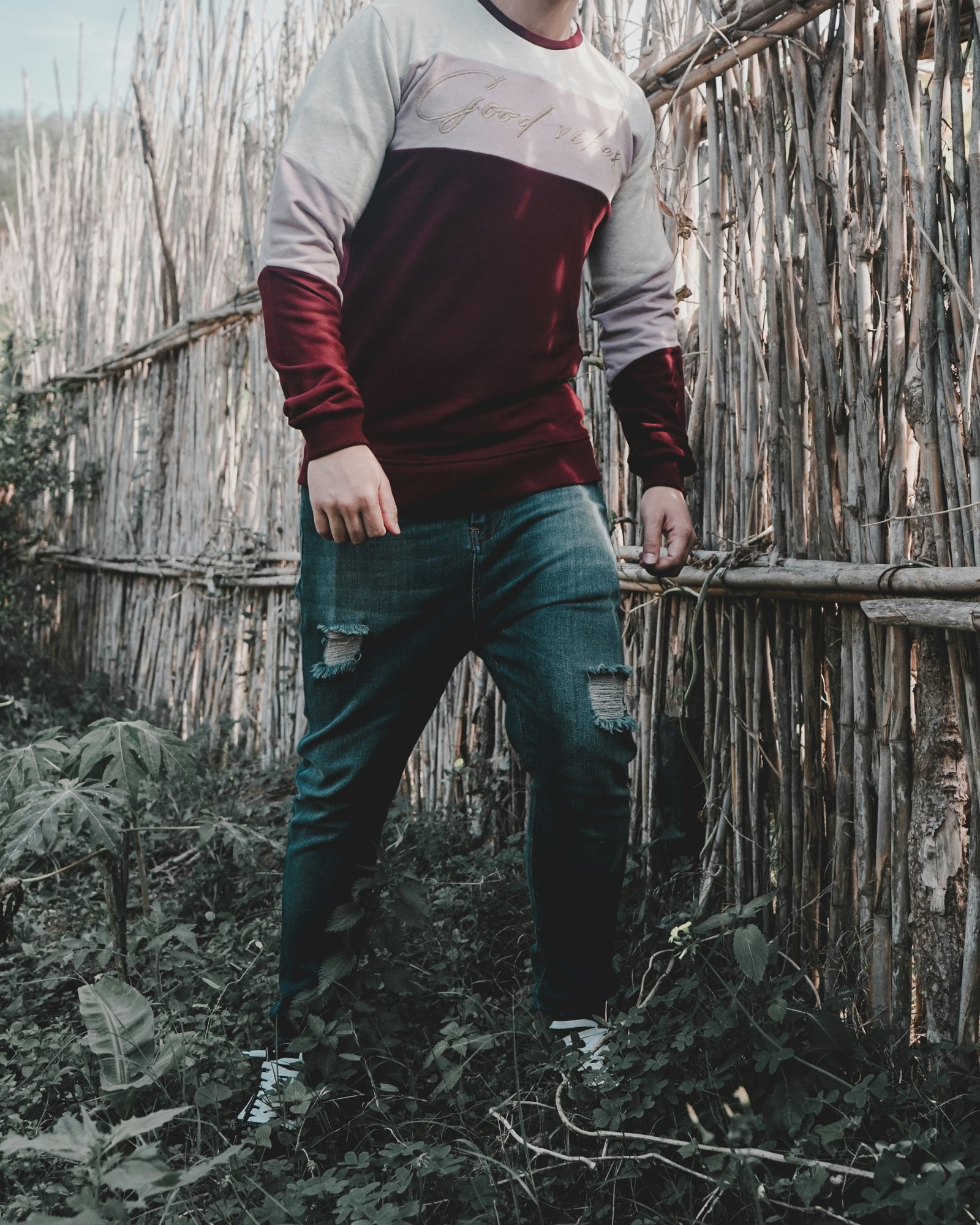 Fashion Influencer Showcasing Monochrome Outfit